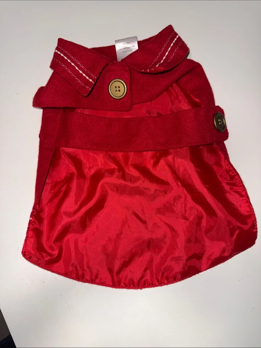 Festive Red Dog Sweater with Gold Snowflake Embroidery